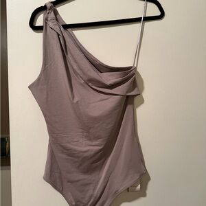 One-Shoulder Mauve Bodysuit